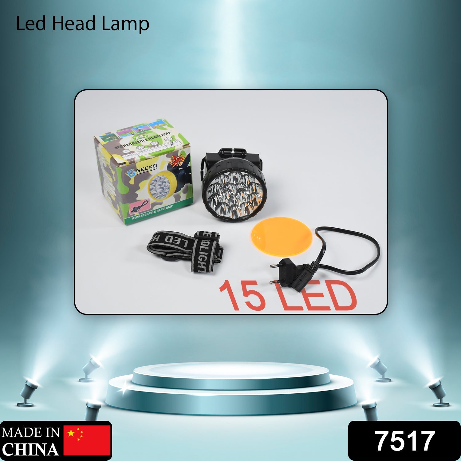 7517 Head Lamp 15 Led Long Range Rechargeable Headlamp Adjustment Lamp Use For Farmers, Fishing, Camping, Hiking, Trekking, Cycling DeoDap 7517 Head Lamp 15 Led Long Range Rechargeable Headlamp Adjustment Lamp Use For Farmers, Fishing, Camping, Hiking, Trekking, Cycling DeoDap